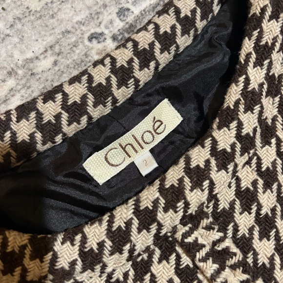 Chloe vintage houndstooth brown dress size 2 - Picture 5 of 14
